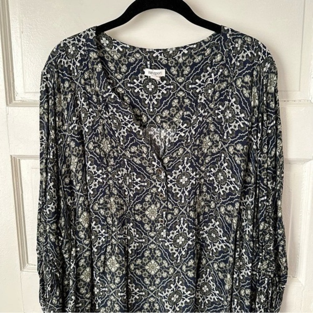 3/$20 💥 Westport Women's Paisley Floral Peasant Top Flowy V-Neck Boho Indie 3X - Picture 7 of 16